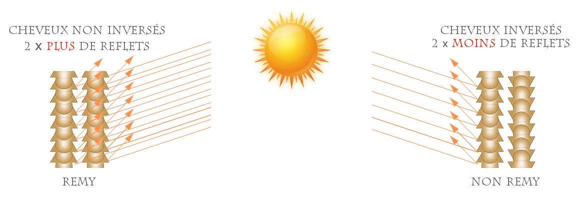 Cheveux Remy et chevelure pleine de lumière, éclatante